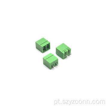Bloco terminal plugável macho 2P com passo de 3,81 mm